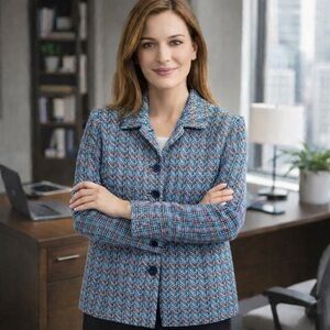 Vintage N Touch Tweed Bouclé Jacket – Multicolor – Medium